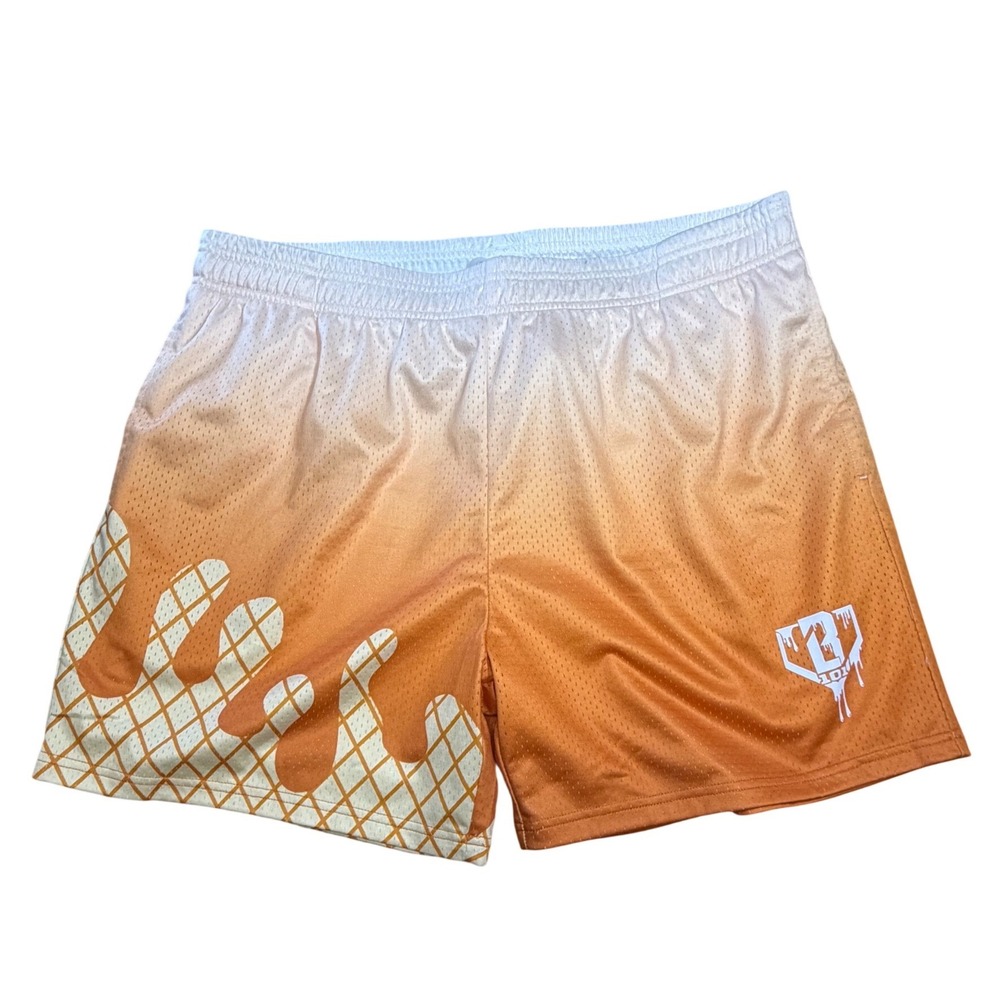 Baseball Lifestyle 101 Ice Cream Shorts Creamsicle Ombre Mesh Mens XL New J5